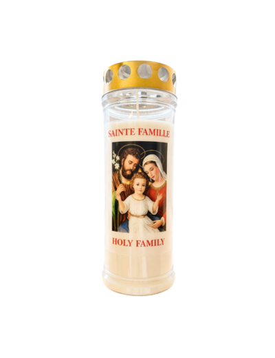 Bougie Funéraire 160 Heures Sainte Famille avec Prière