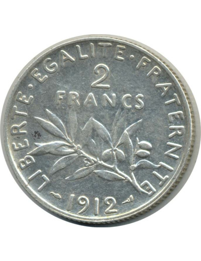 FRANCE 2 FRANCS SEMEUSE 1912 TTB+ (G532) N1