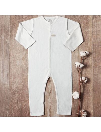 Pyjama Sans Pied Maille Ajourée En Coton Bio