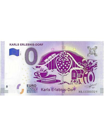 ALLEMAGNE 2019-1 KARLS ERLEBNIS -DORF BILLET SOUVENIR 0 EURO TOURISTIQUE  NEUF