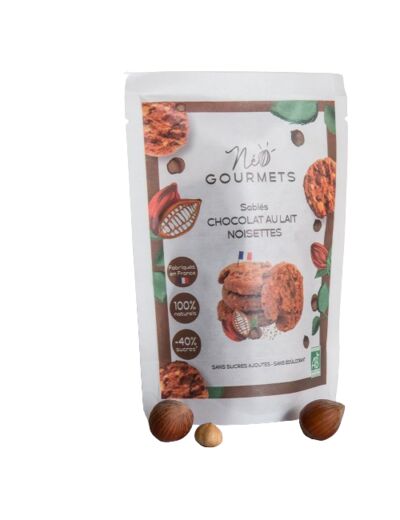 Sablés chocolat au lait Noisettes-100g-Néo Gourmets