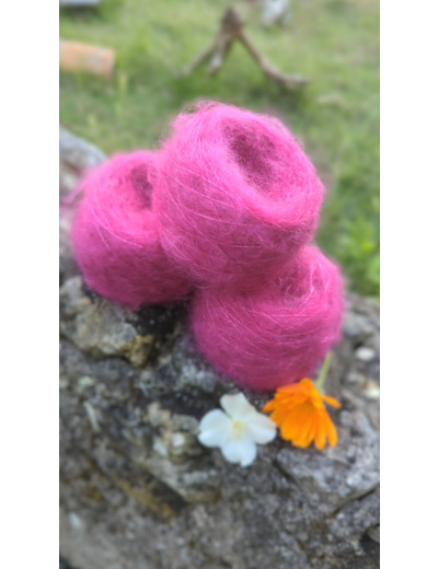 Pelote FLOCON (80% Kid mohair 20% soie) - Rose Thyrien