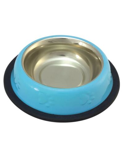 Gamelle antidérapante inoxydable (bleu) pour chien - 240 ml