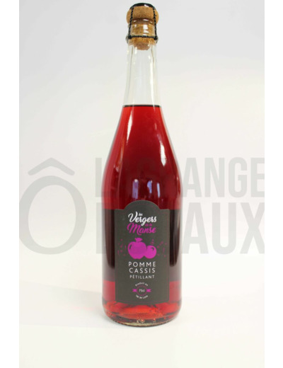 Pur jus de pomme cassis pétillant 75cl – Les Vergers de la Manse