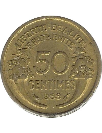 FRANCE 50 CENTIMES MORLON 1939 TTB+