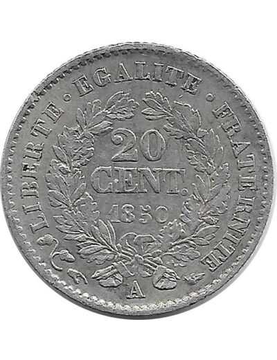 FRANCE 20 CENTIMES CERES 1850 A TTB