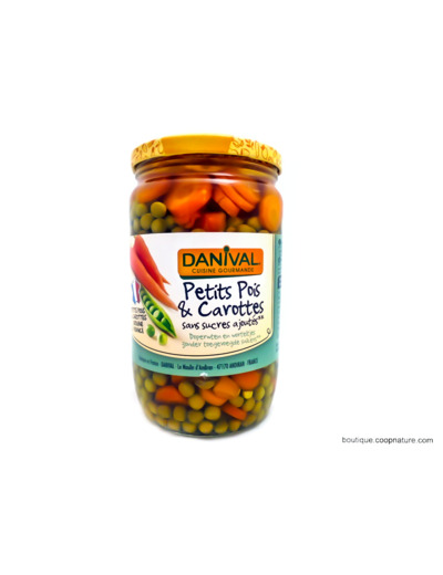 Petits Pois Carottes Sans Sucres Ajoutés Bio 680g