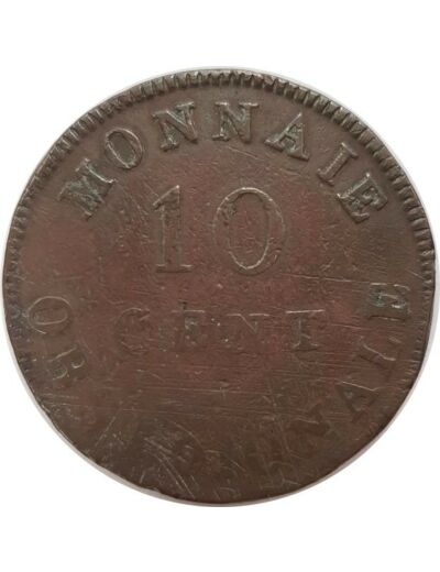 FRANCE 10 CENTIMES OBSIDIONALE 1814 TB G193d