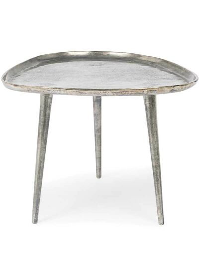 Table d'appoint Tahir aluminium argenté 60x50x39cm