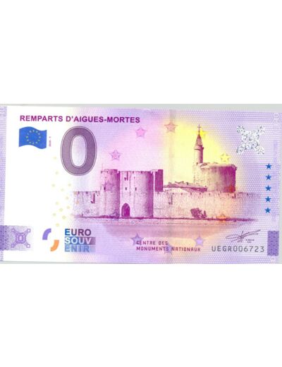 30 AIGUES-MORTES 2020-1 REMPARTS BILLET SOUVENIR 0 EURO TOURISTIQUE NEUF