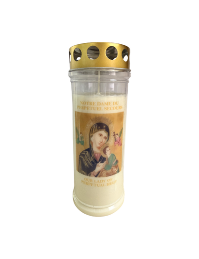 Bougie Funéraire 160 Heures ND Perpétuel Secours avec Prière