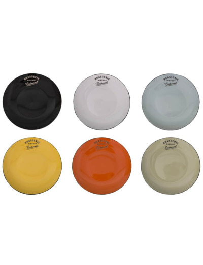Ensemble 6 Assiettes Plates Bistro Vintage Gré Multicolores 27x27cm
