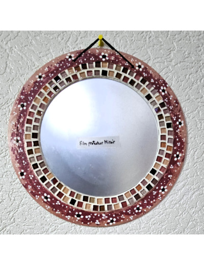 MON BEAU MIROIR – Bois, mosaïque & peinture (Ø 30 cm)