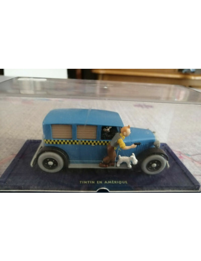 TAXI CHECKER TINTIN EN AMERIQUE BLEU 1/43 BOITE PLASTIQUE D'ORIGINE