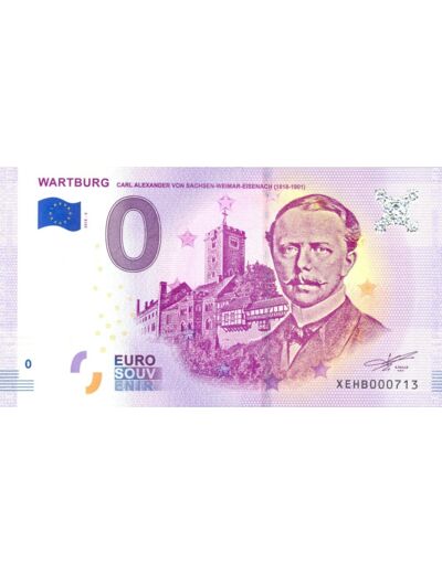 ALLEMAGNE 2018-5 WARTBURG  BILLET SOUVENIR 0 EURO TOURISTIQUE NEUF