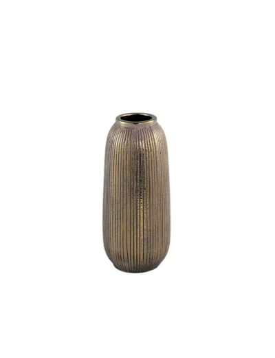 Vase céramique Avay doré vieilli 12x12x26cm