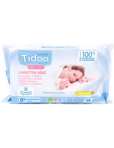 Lingettes Bébé Calendula Ecocert Bio 58 unités