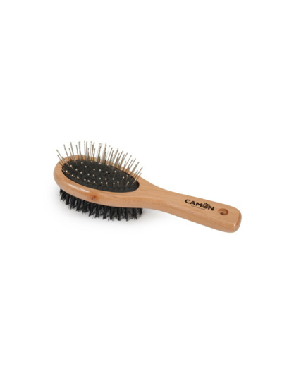 Brosse en bois double pour chien & chat, Medium - 22cm