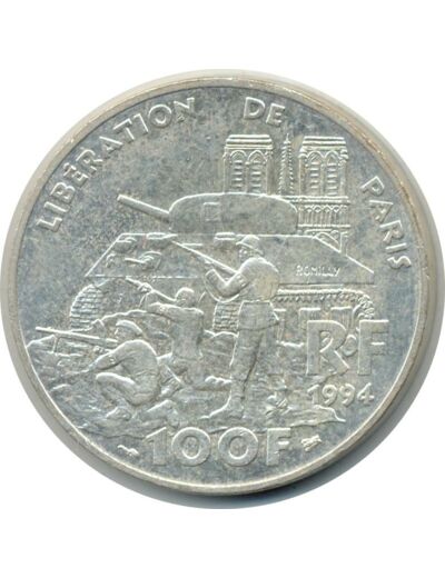 FRANCE 100 FRANCS LIBERATION DE PARIS 1994 SUP (G935)