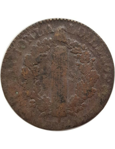FRANCE LOUIS XVI 2 SOLS FRANÇOIS 1792 A (Paris) 23gr91 B