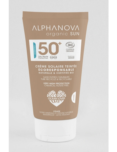 Crème solaire teintée médium SPF50+ - Alphanova - 90g