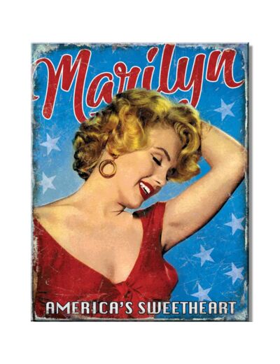 Plaque métal Marilyn - America's Sweetheart - 31,5x40.