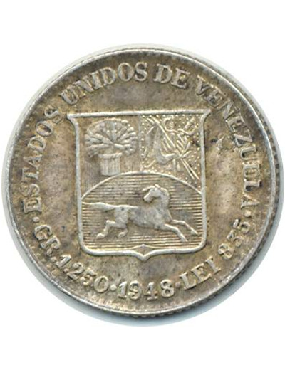 VENEZUELA 25 CENTIMOS 1948 TTB+ (W20)