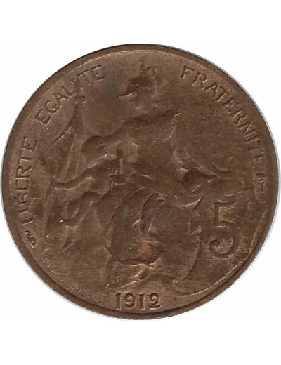FRANCE 5 CENTIMES DUPUIS 1912 TTB+
