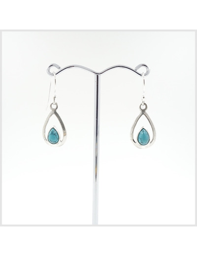 Boucles d'oreilles Turquoise et Argent Massif