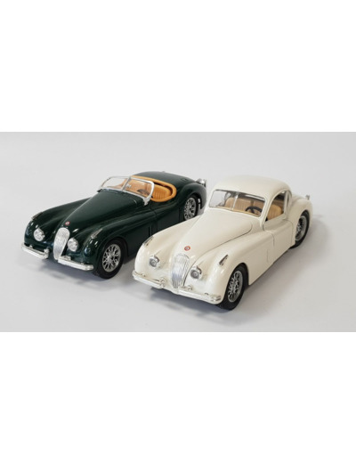 LOT JAGUAR XK 120 ROADSTER 1948 ET JAGUAR XK 120 BURAGO 1/24 voir état