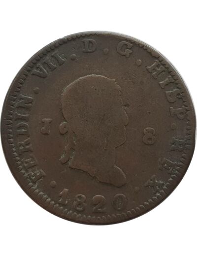 ESPAGNE 8 MARAVEDIS 1820 TB (W491) N4