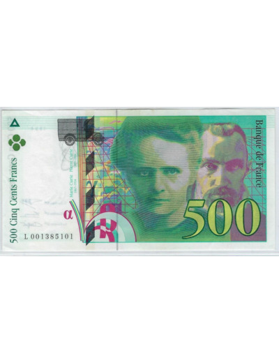 FRANCE 500 FRANCS PIERRE ET MARIE CURIE 1994 ALPHABET L.0013--- SPL