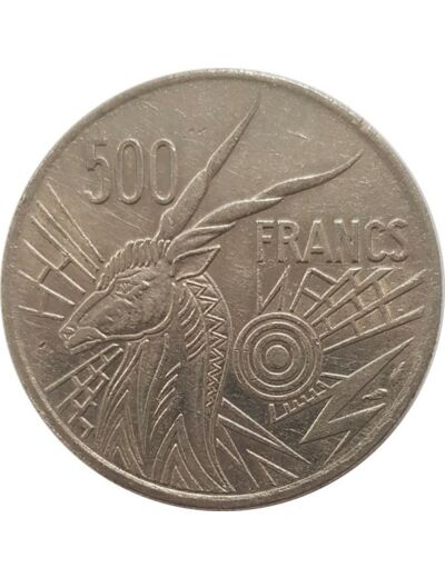 BANQUE DES ETATS DE L'AFRIQUE CENTRALE B.E.A.C 500 FRANCS 1976 A (TCHAD) TTB+