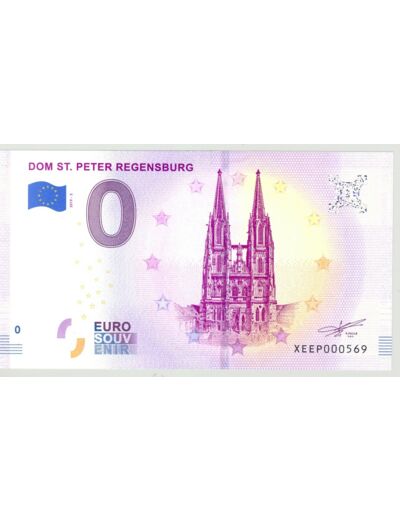 ALLEMAGNE 2019-2 DOM ST PETER REGENSBURG BILLET SOUVENIR 0 EURO TOURISTIQUE NEUF