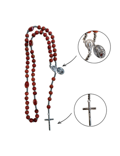 Chapelet Elastique perle Céramique 8mm - SACRE COEUR - L46cm