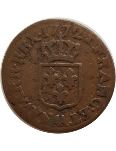 LOUIS XV ( 1715-1774 ) LIARD A LA VIEILLE TETE 1772 AA (Metz) TB-