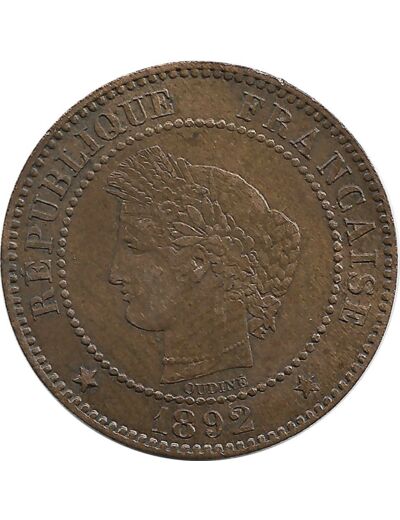 FRANCE 2 CENTIMES CERES 1892 A SUP