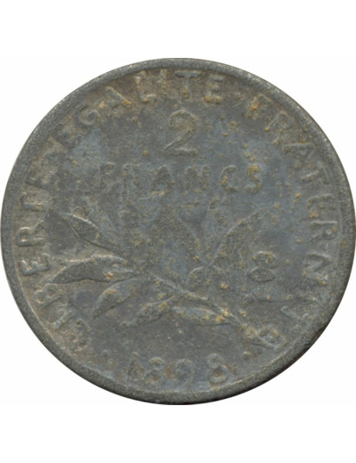 FRANCE FAUX 2 FRANCS SEMEUSE 1898 TB+ FAUX POUR SERVIR