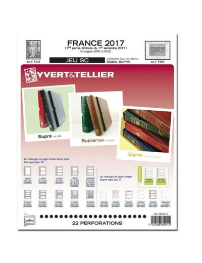 Yvert et Tellier FRANCE SC 2017 1ER SEMESTRE (jeux avec pochettes)