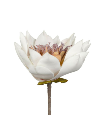 Fleur Artificielle Altia en Polyester Blanc et Ocre Haute Tige 84cm