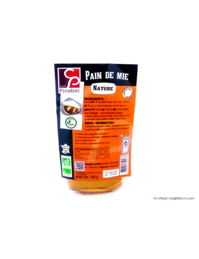 Pain de Mie Nature Bio 350g