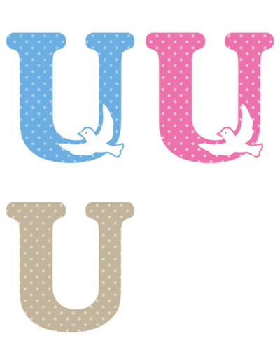Lettre U x3pcs. Hauteur 5.5cm