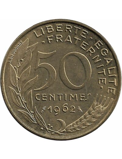 FRANCE 50 CENTIMES LAGRIFFOUL 1962 3 plis SUP-