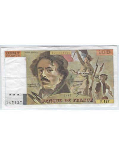 FRANCE 100 FRANCS DELACROIX 1987 SERIE F.127 TTB+