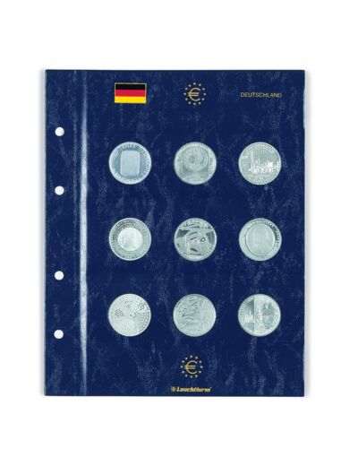 FEUILLES NUMISMATIQUES VISTA POUR PIECES COMMEMORATIVES ALLEMANDES DE 10 EUROS