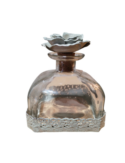 Bouteille en verre décorative