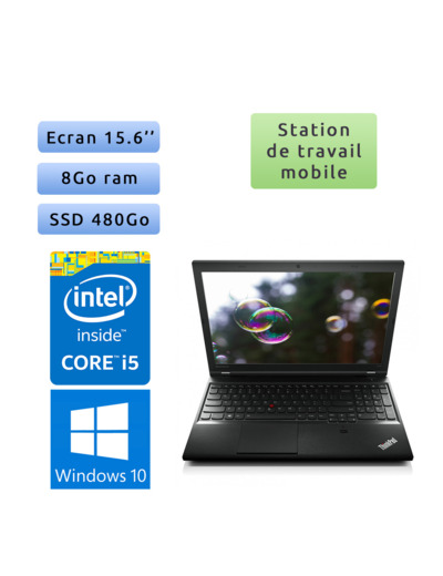 Lenovo ThinkPad L540 - Windows 10 - i5 8Go 480Go SSD - 15.6 - Workstation Ordinateur Portable PC