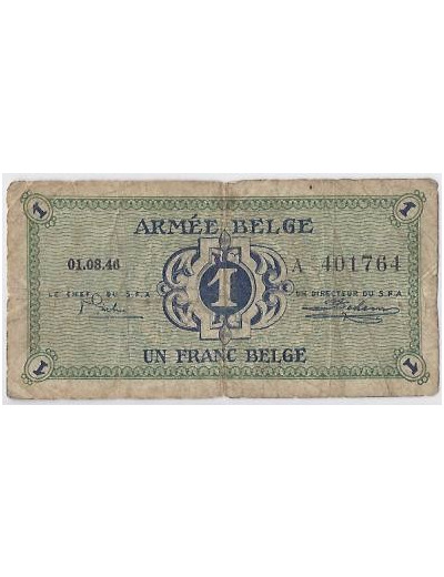 BELGIQUE 1 FRANC 01/08/1946 TB