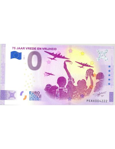 PAYS BAS 2020-1 75 JAAR VREDE EN VRIJHEID (ANNIVERSAIRE) BILLET SOUVENIR 0 EURO