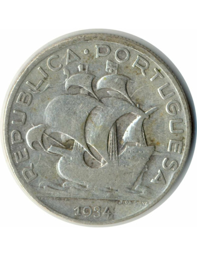 PORTUGAL 5 ESCUDOS 1934 TB+